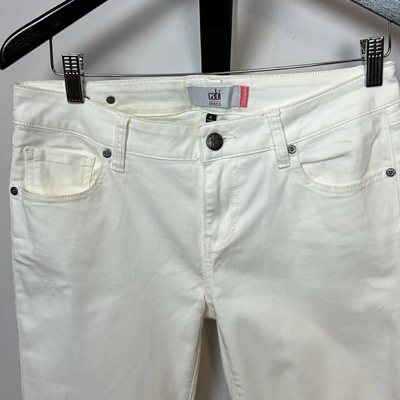 NWOT Cabi Slimmie ivory skinny/boyfriend jeans classic 5 pocket design - Picture 4 of 13